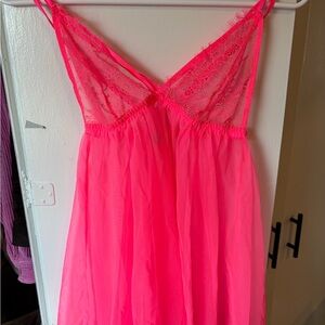 Victoria's Secret Neon Pink Lace Chemise
